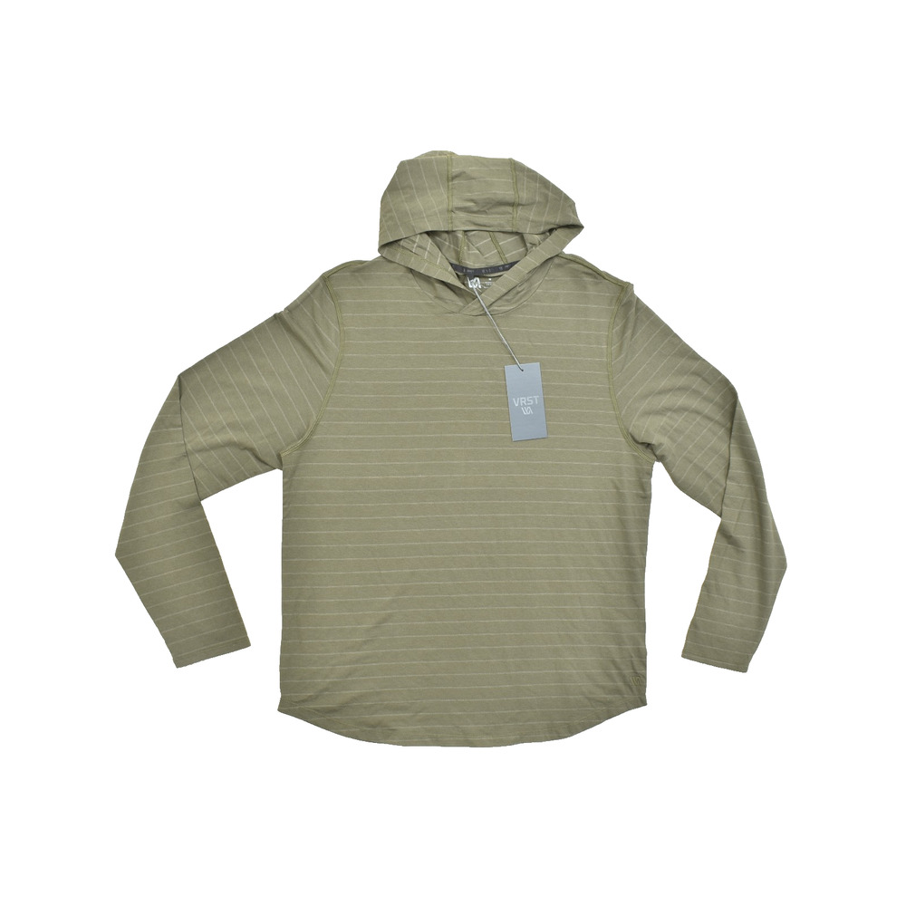 NEW VRST Men's Essential Hoodie Olive Green Feeder Stripe Regular Size M NWT
